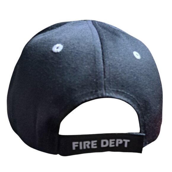 Fire Dept Black Snap Back Baseball Cap One Size Fits Most KYS Design NWOT - Picture 2 of 4